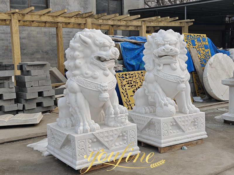 Marble Foo Dogs Statue 1